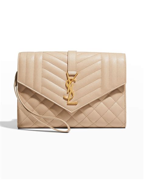 ysl monogram envelope clutch|YSL envelope bag beige.